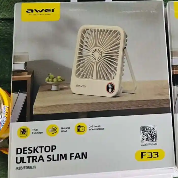 Awei F33 Thin Desktop Fan Space Saving Energy Saving Vertical Ultra-Quiet